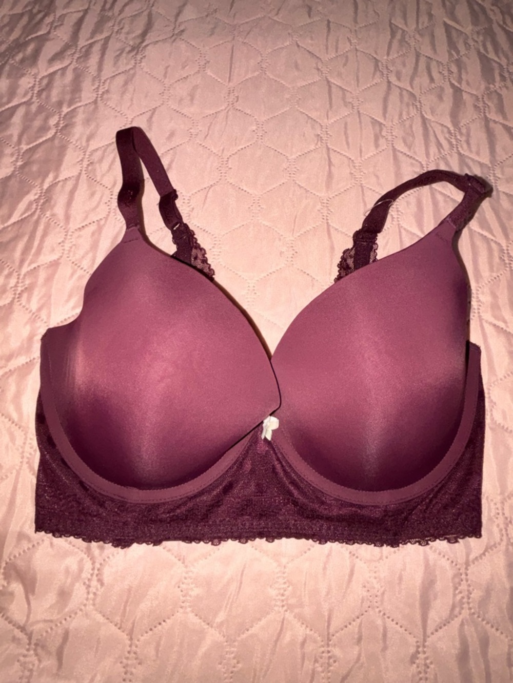 aerie Plum Lace Trim T-Shirt Bra - Deep Berry